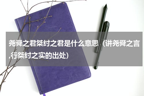 尧舜之君桀纣之君是什么意思（讲尧舜之言,行桀纣之实的出处）