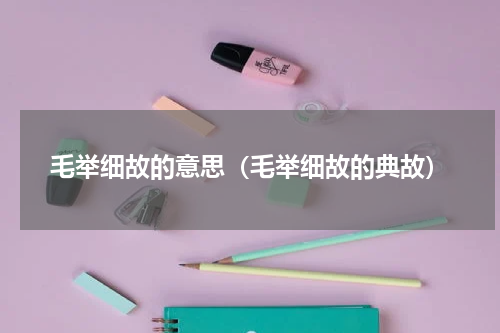 毛举细故的意思（毛举细故的典故）
