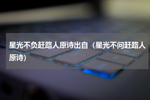 星光不负赶路人原诗出自（星光不问赶路人原诗）