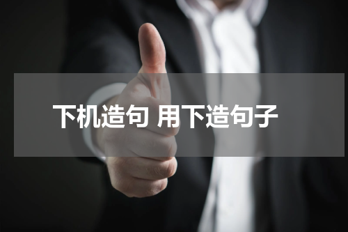 下机造句 用下造句子