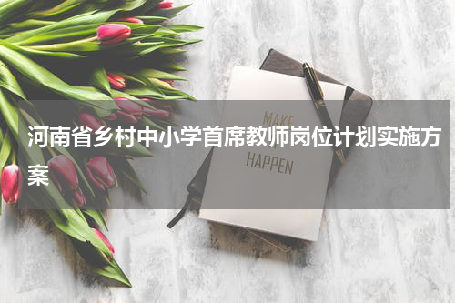 河南省乡村中小学首席教师岗位计划实施方案