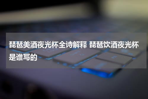 琵琶美酒夜光杯全诗解释 琵琶饮酒夜光杯是谁写的