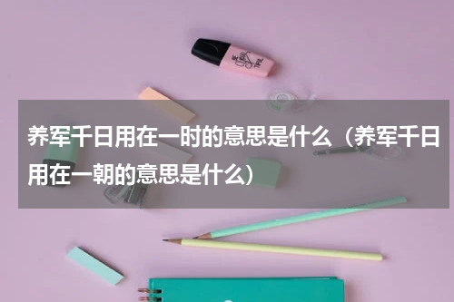养军千日用在一时的意思是什么（养军千日用在一朝的意思是什么）