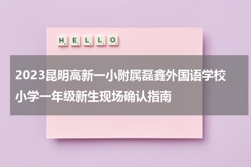 2023昆明高新一小附属磊鑫外国语学校小学一年级新生现场确认指南
