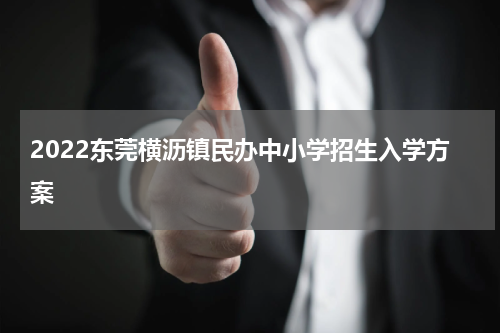 2022东莞横沥镇民办中小学招生入学方案