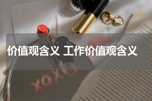 价值观含义 工作价值观含义