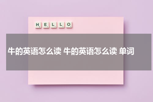 牛的英语怎么读 牛的英语怎么读 单词