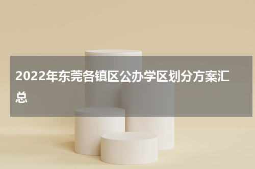 2022年东莞各镇区公办学区划分方案汇总