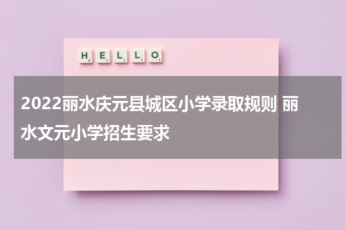 2022丽水庆元县城区小学录取规则 丽水文元小学招生要求