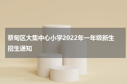 蔡甸区大集中心小学2022年一年级新生招生通知