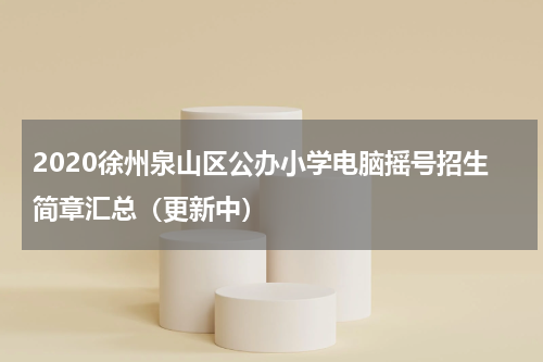 2020徐州泉山区公办小学电脑摇号招生简章汇总（更新中）