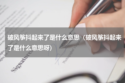 破风筝抖起来了是什么意思（破风筝抖起来了是什么意思呀）
