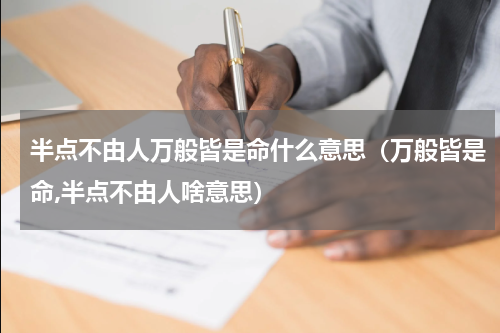 半点不由人万般皆是命什么意思（万般皆是命,半点不由人啥意思）
