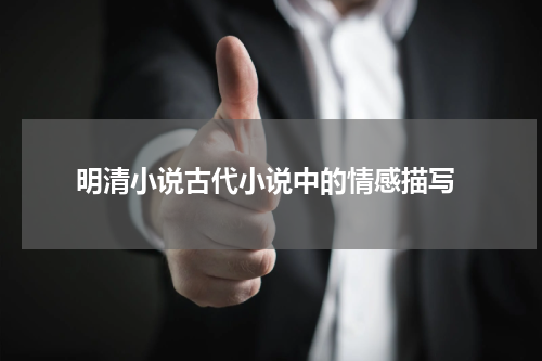  明清小说古代小说中的情感描写