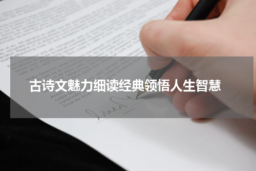  古诗文魅力细读经典领悟人生智慧