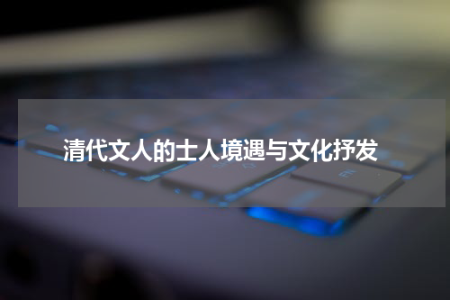  清代文人的士人境遇与文化抒发