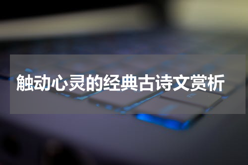  触动心灵的经典古诗文赏析