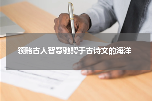  领略古人智慧驰骋于古诗文的海洋