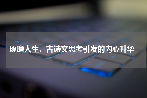  琢磨人生，古诗文思考引发的内心升华