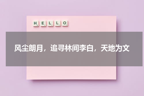 风尘朗月，追寻林间李白，天地为文
