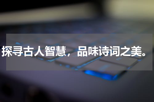 探寻古人智慧，品味诗词之美。