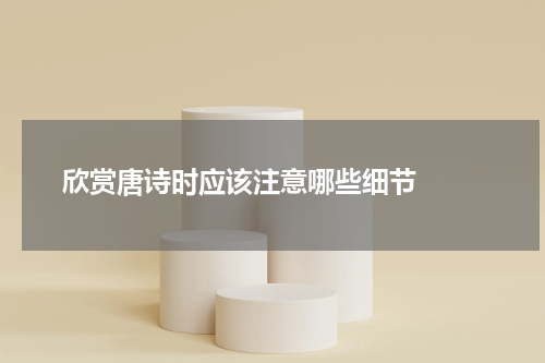  欣赏唐诗时应该注意哪些细节  
