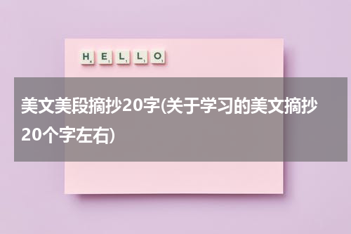 美文美段摘抄20字(关于学习的美文摘抄20个字左右)