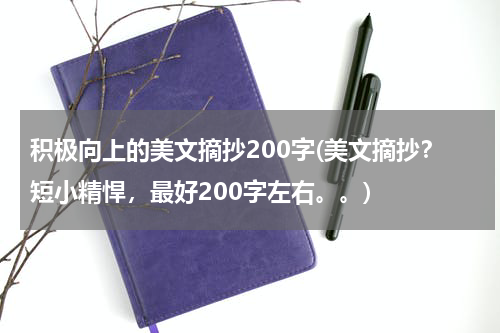积极向上的美文摘抄200字(美文摘抄？短小精悍，最好200字左右。。)