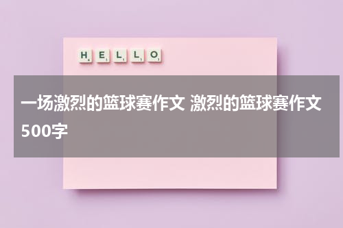 一场激烈的篮球赛作文 激烈的篮球赛作文500字