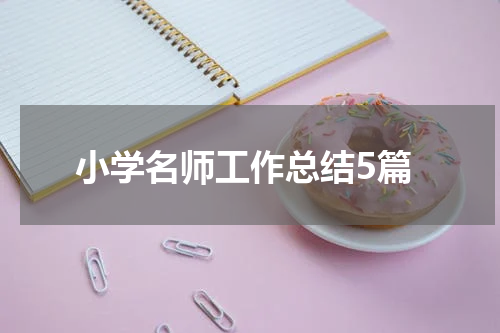 小学名师工作总结5篇