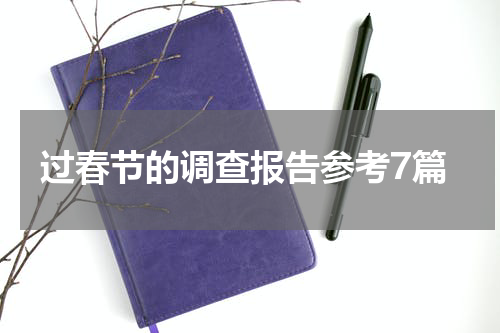 过春节的调查报告参考7篇