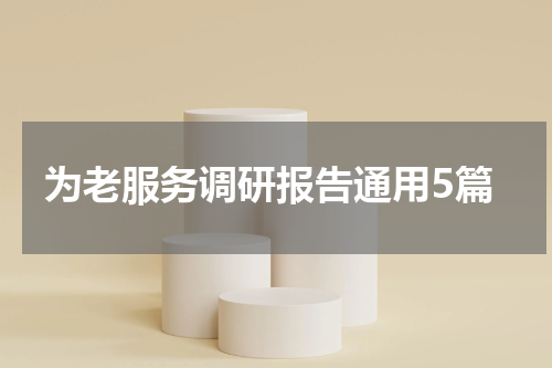 为老服务调研报告通用5篇