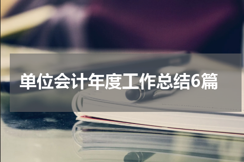 单位会计年度工作总结6篇