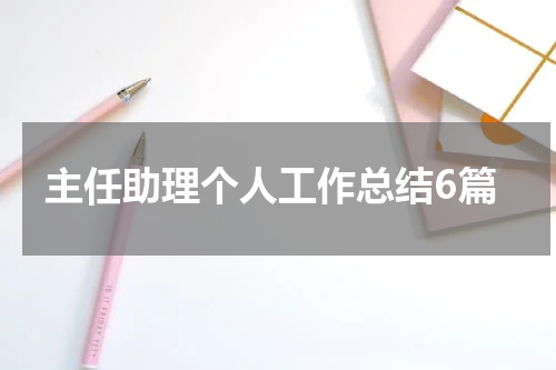 主任助理个人工作总结6篇