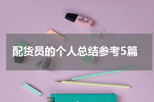 配货员的个人总结参考5篇